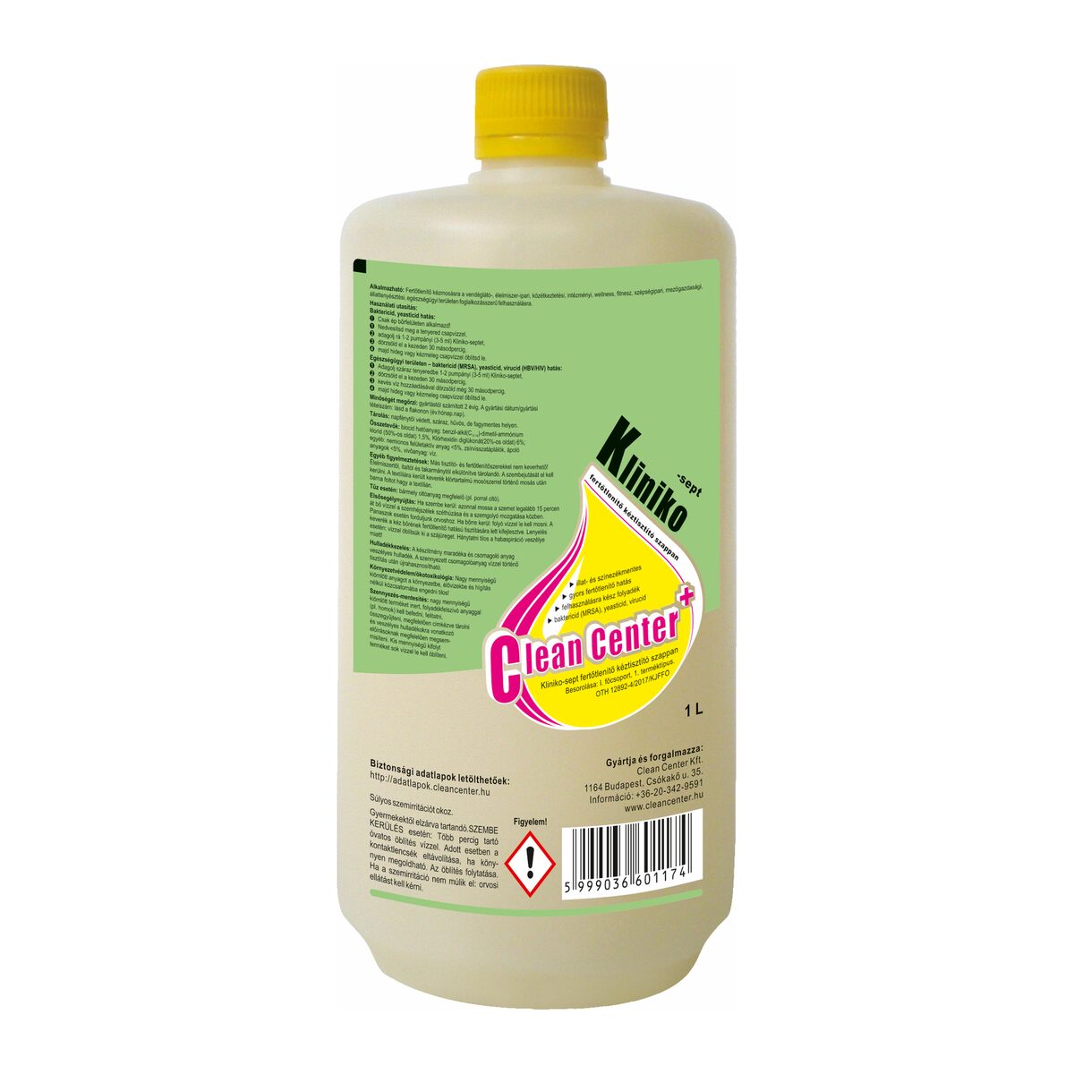 Kliniko-Sept folyékony fertőtlenítő kéztisztító szappan 1 liter